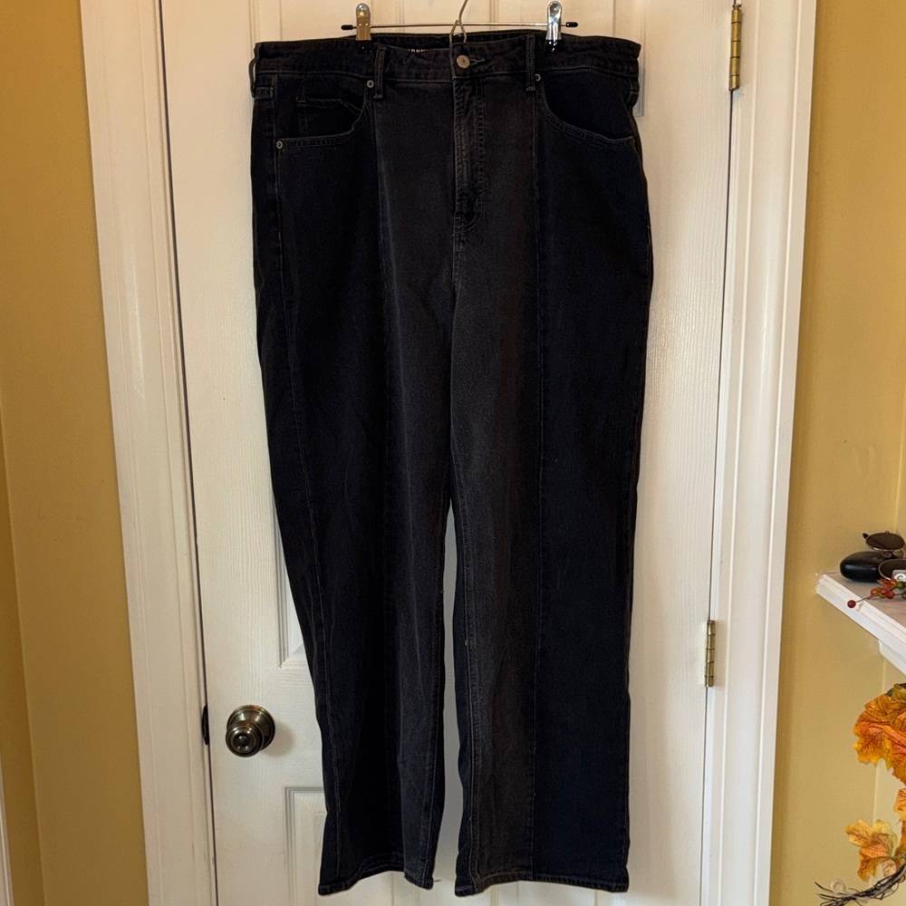 Old Navy Two-Toned Black Sky-Hi Wide Leg Jeans